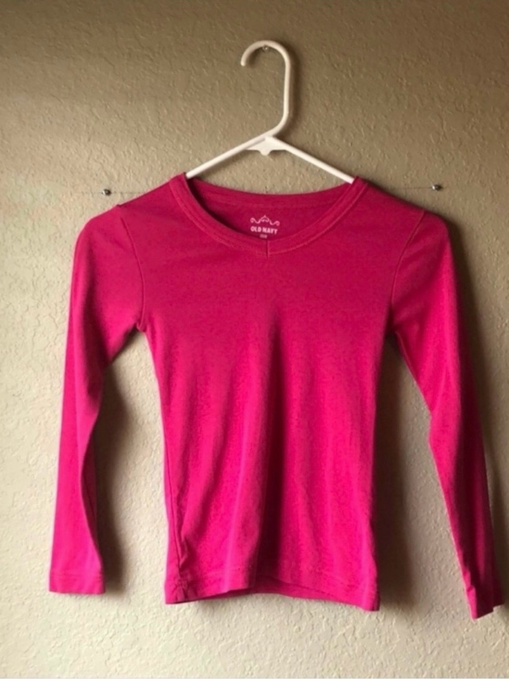 Old Navy Shirt Girls Y2K Dark Pink Long Sleeve Shirt Casual Top Girls Small 6-7